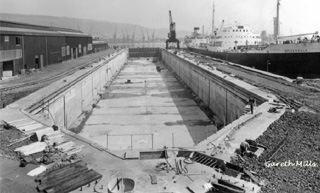 The Duke of Edinburgh Dry Dock with Palmers on the right